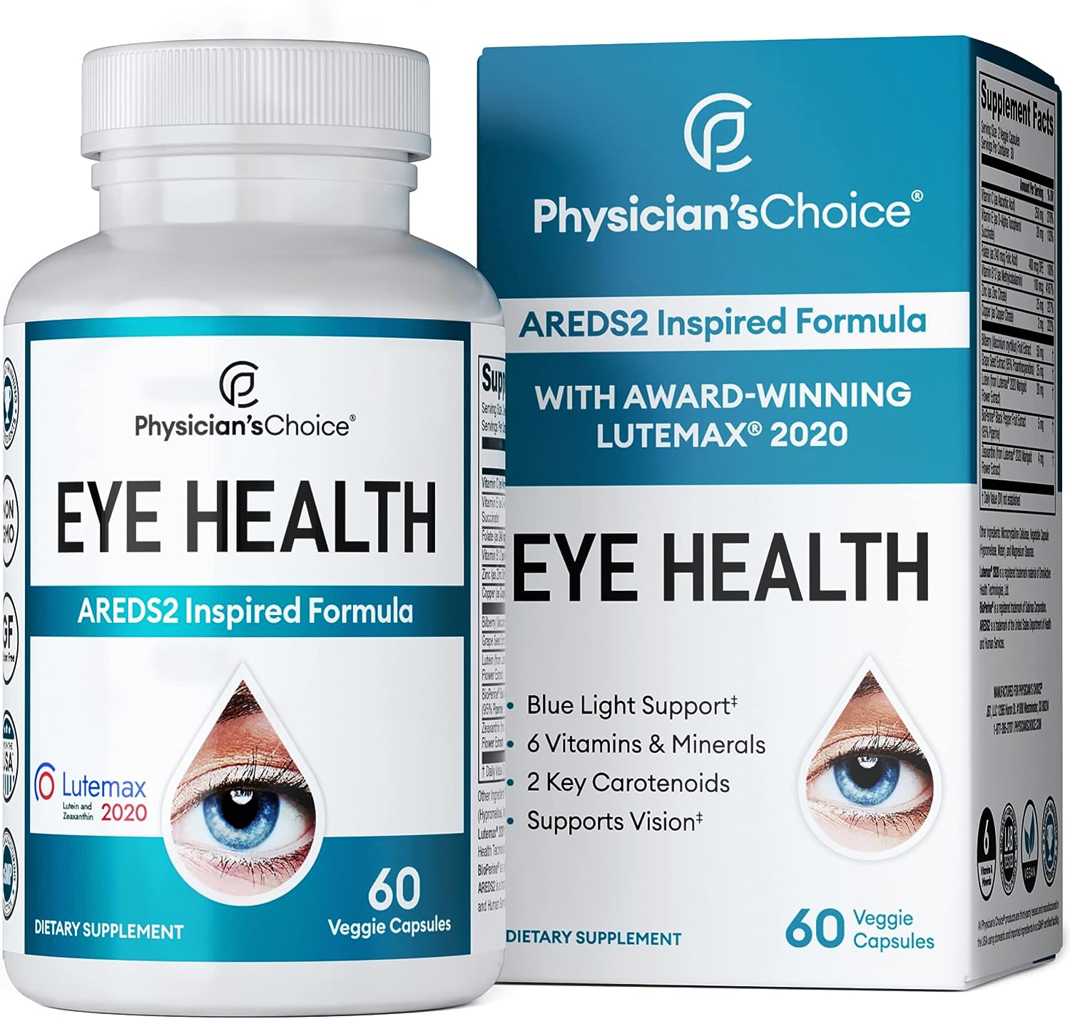 Areds 2 Eye Vitamins - Lutein, Zeaxanthin & Bilberry Extract - Support