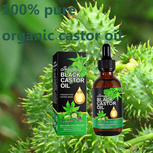 RoukJouk Jamaican Black Castor Oil, 100% Pure Castor Oil Organic Cold Pressed, Black Castor Oil Organic for Hair Growth,