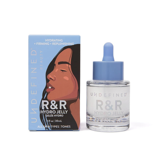 Undefined Beauty R&R Hydro Jelly Face + Eye Serum, Hydrating Firming Replenishing infused with Peptides, Hyaluronic Acid, Ashwagandha, Centella, Beta Glucan, Reishi for dry dehydrated skin