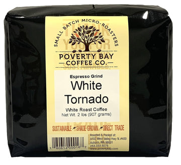 White Coffee Bag of White Coffee Beans Roasted By Poverty Bay Coffee Co, Ground White Coffee, Special Grind - What is White Coffee