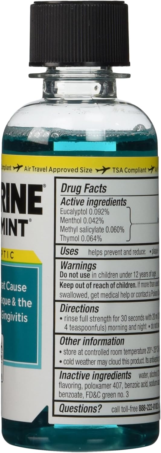 Listerine Cool Mint Antiseptic Mouthwash Travel Size 3.2  (Pack of 6)