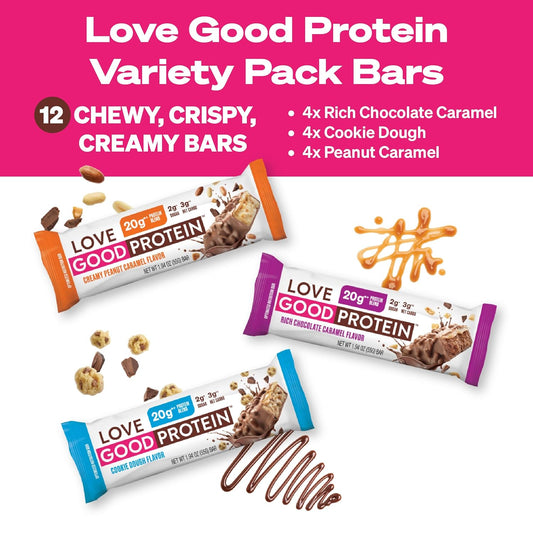 Love Good Fats High Protein Bars - Variety Pack Protein Bar - 12 Pack1.64 Pounds