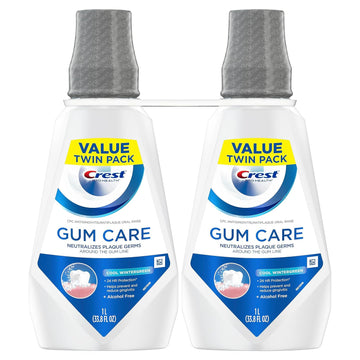 Crest Gum Care Mouthwash, Cool Wintergreen, CPC (cetylpyridinium Chloride) Antigingivitis/Antiplaque Oral Rinse 1L (33.8  ), Pack of 2