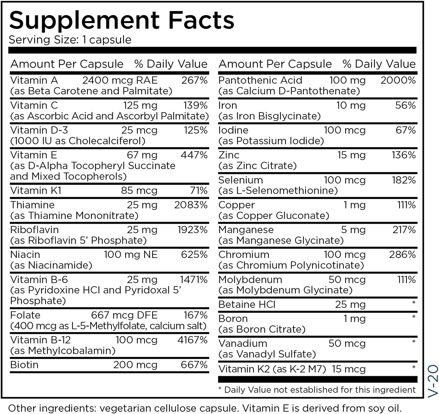 Metabolic Maintenance The Big One - Multivitamin with Iron, Active Fol