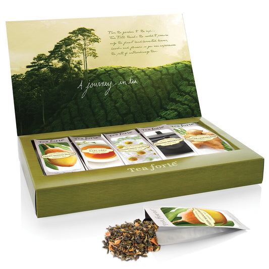 Tea Forte Single Steeps Loose Leaf Tea Sampler, Assorted Variety Box, Single Serve Pouches (Assorted - Tea Tasting), 15 Count (Pack of 1)