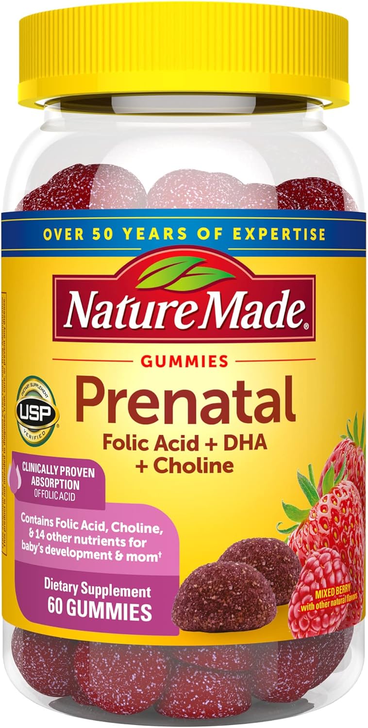 Nature Made Prenatal Gummies with DHA and Folic Acid, Prenatal Vitamin