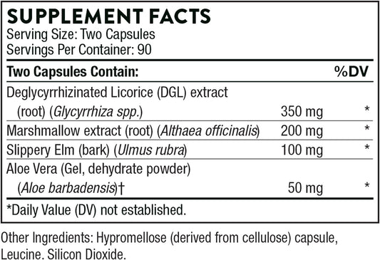 Thorne GI Relief - Digestion Supplement Supports Gut Health & Bloating Relief - Made with Marshmallow Root Extract & Digestive Enzymes - 180 Capsules - 90 Servings