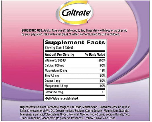 Caltrate Calcium 600+D3 Plus Minerals Tablets