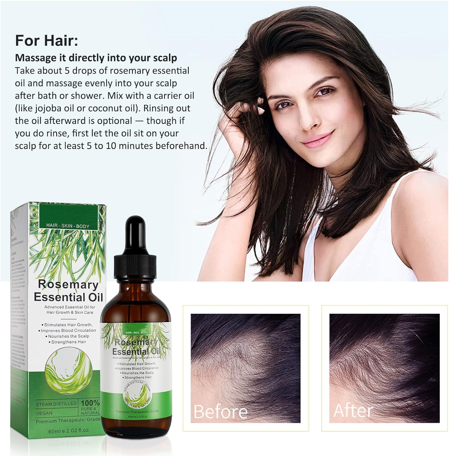  Refreshing Rosemary Hair Growth Oil for Eyelash Growth and 