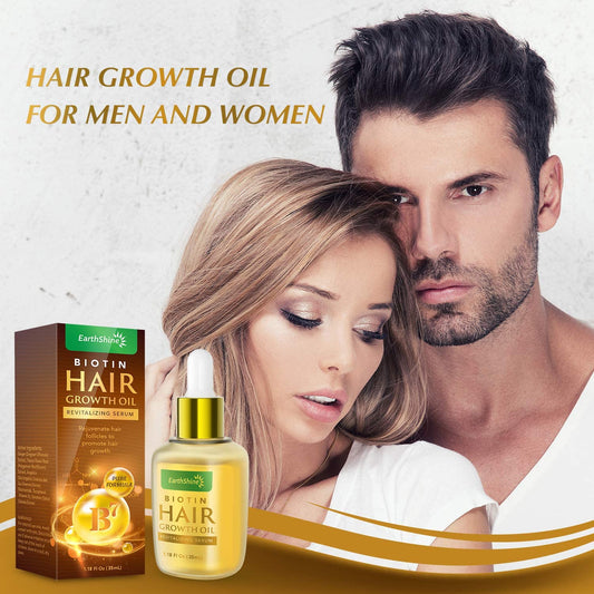 Hair Growth Serum - Biotin Hair Regrowth Oil Prevent Hair Loss and Helps Hair Thicker, Stronger, Longer Hair Treatment Men and Women 1.18  (35 mL)