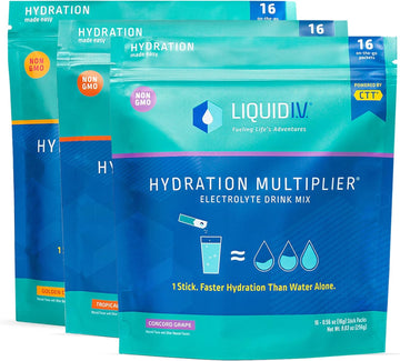 Liquid I.V. Hydration Multiplier - Concord Grape, Tropical Punch & Gol