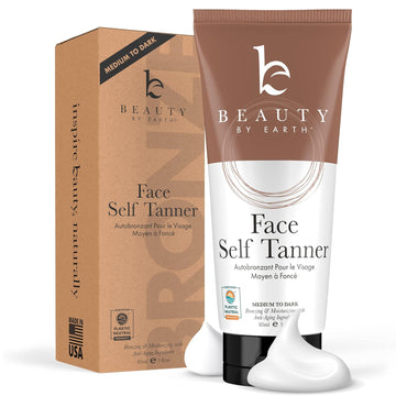 Face Tanning Lotion - Organic Self Tanner for Face and Facial Tanning Lotion for a Sunless Tan - Face Bronzer Self Tan Lotion & Face Self Tanner Moisturizer, Medium to Dark