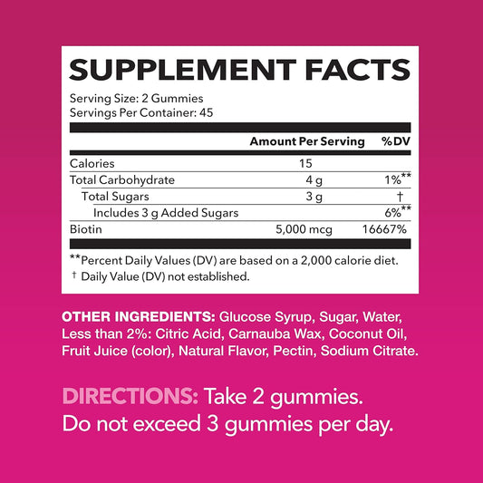 HAVASU NUTRITION Biotin Gummies Hair Skin Nails Vitamins for Women | U