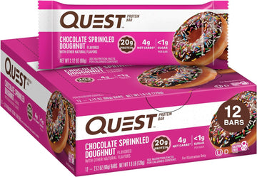 Quest Nutrition Chocolate Sprinkled Doughnut Protein Bars, High Protei1.59 Pounds