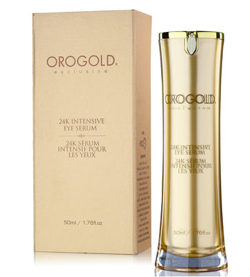 OROGOLD 24K Intensive Eye Serum for Wrinkles, Puffiness - Anti Aging Serum For Youthful Looking Skin - Under Eye Skin Softening Serum - 50 ml. / 1.76 .