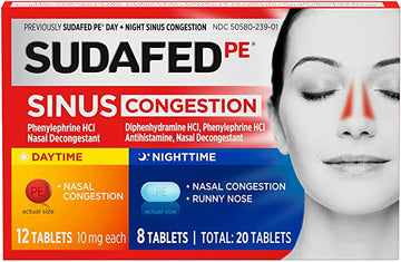 Sudafed PE Day and Night Sinus Pressure & Congestion Tablets