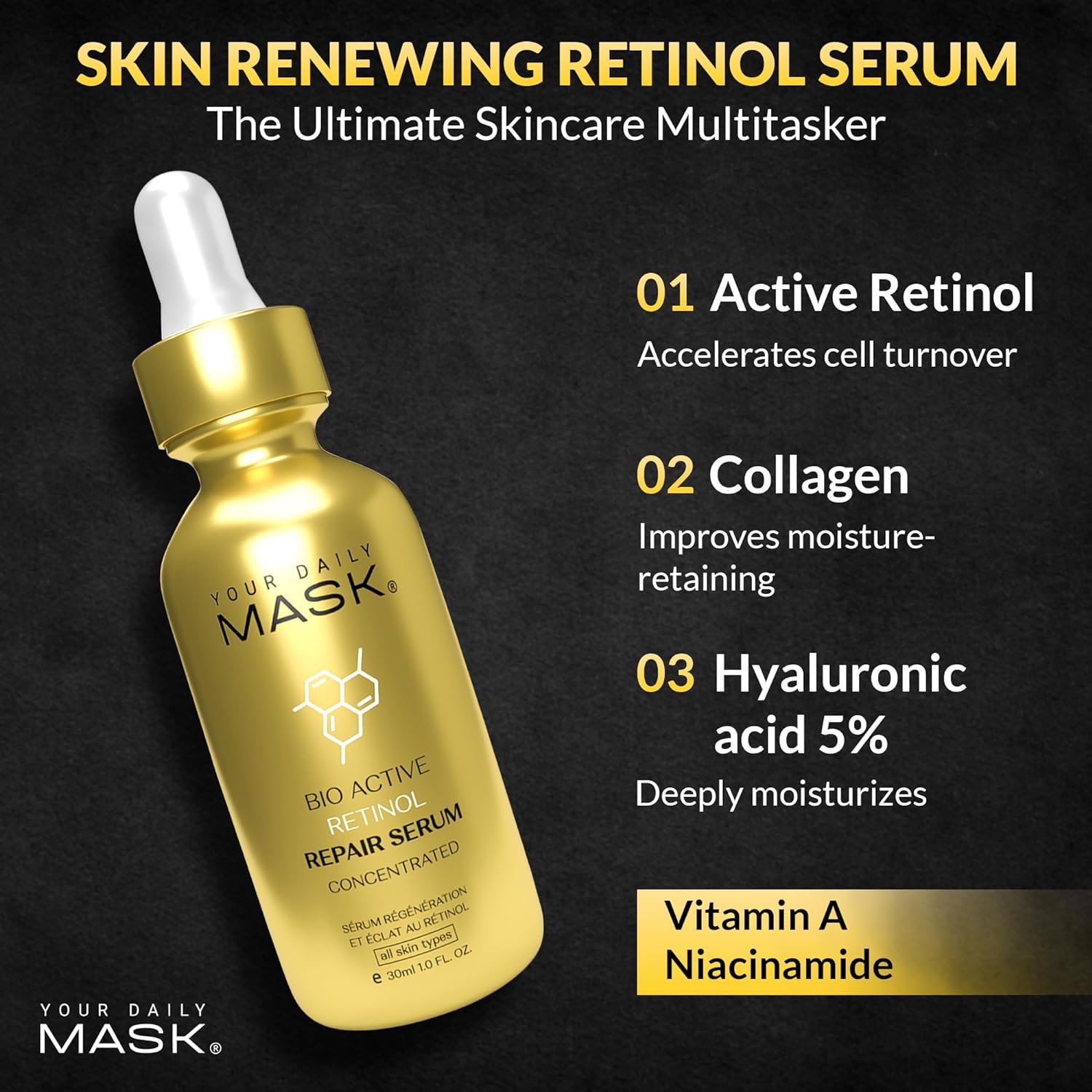 Esupli.com Your Daily Mask Retinol Serum for Face – Gentle Anti-Aging S