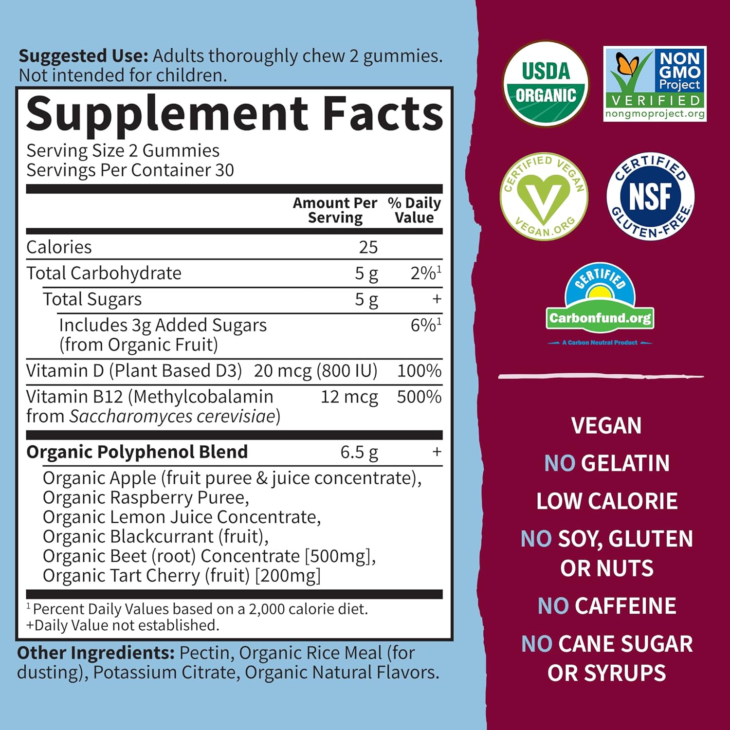 Garden of Life Organic Beet Root Gummies Made from Pectin with Antioxi