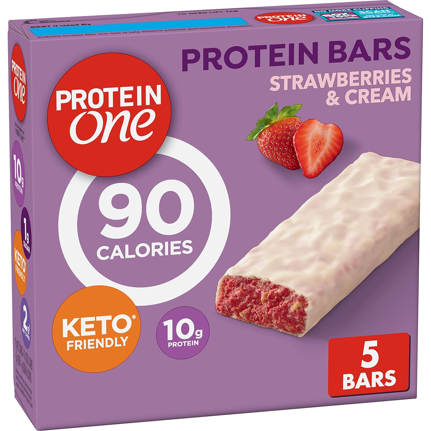 Protein One 90 Calorie Keto Protein Bars, Strawberries And Cream, 5 Ct4.8 Ounces