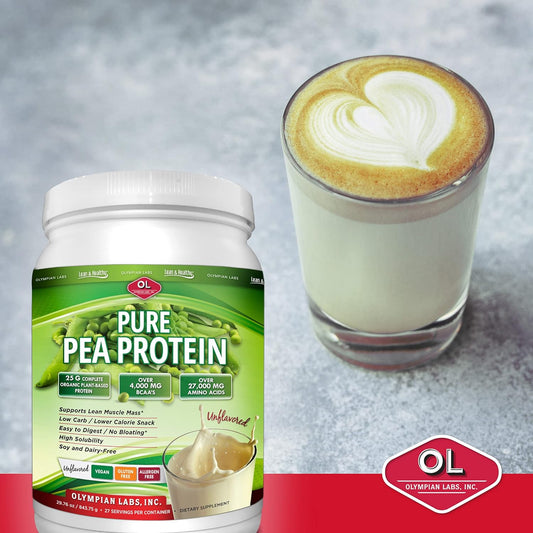 Olympian Labs Plant Based Pea Protein Powder, Vanilla - 25g of Protein