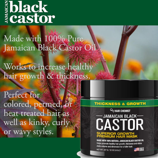 Hair Chemist Superior Growth Jamaican Black Castor Hair Mask 12 . - Hair Masque for Dry Damaged Hair, Deep Repairing Mask for Hair Growth