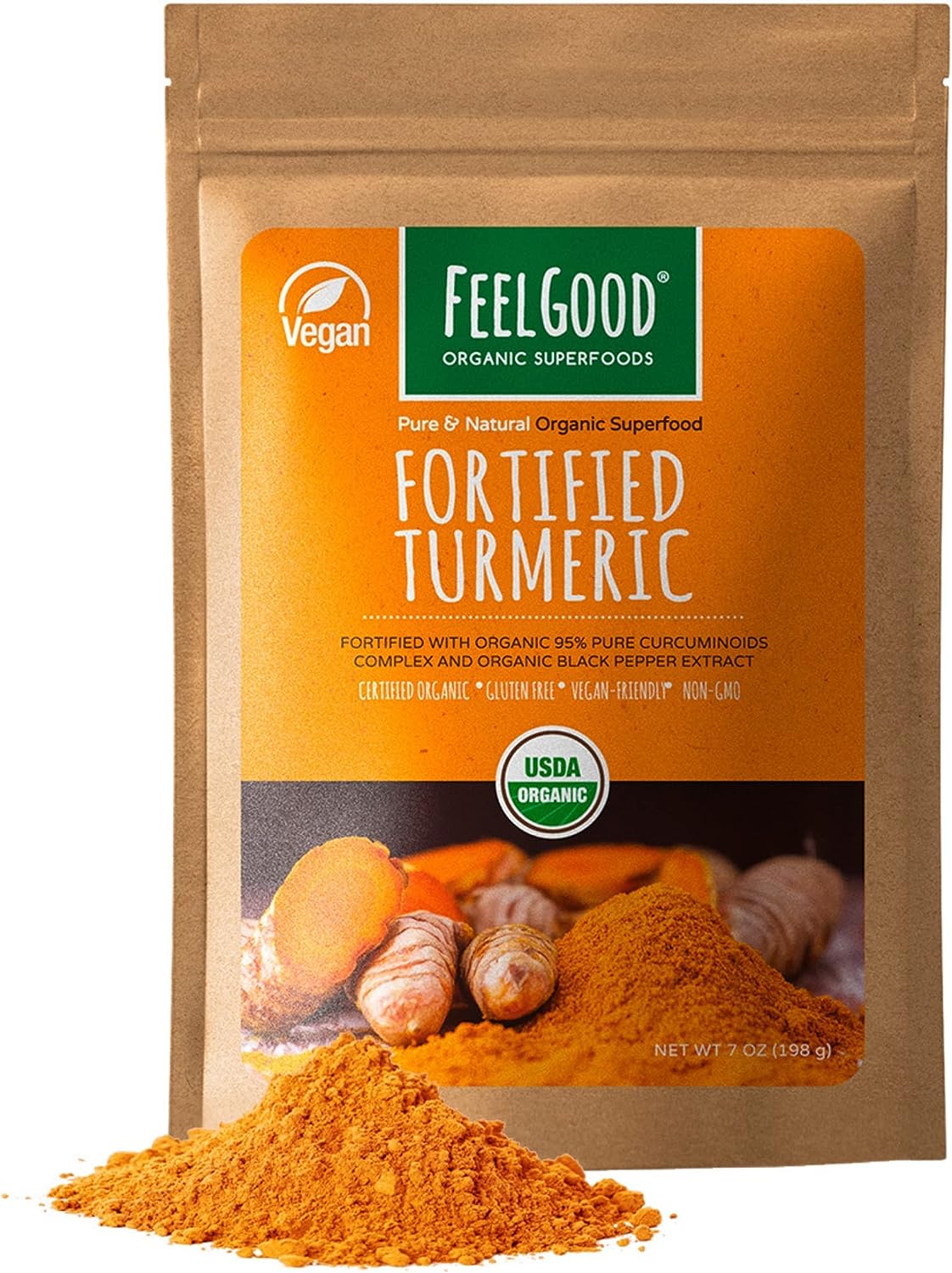 Feelgood Organic Superfoods Fortified Turmeric Powder With C