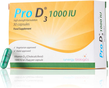 Pro D3 1000 IU (Vitamin D3 25mcg) Vegetarian Society Certified | 30 Ca20 Grams