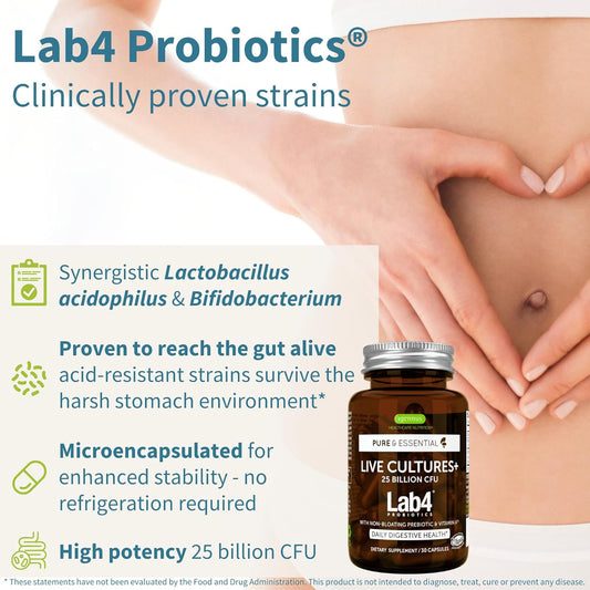 Live Cultures+ Lab4 Probiotics + Advanced Digestive Enzymes