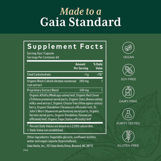 Gaia PRO Female Hormone Formula - Menopause Supplement for Women - wit