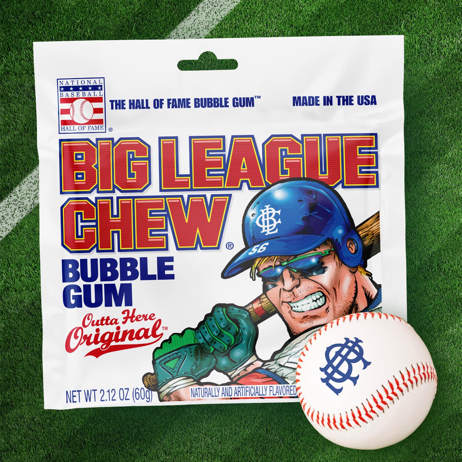 The Official Big League Chew Original Bubble Gum + Tray (12 