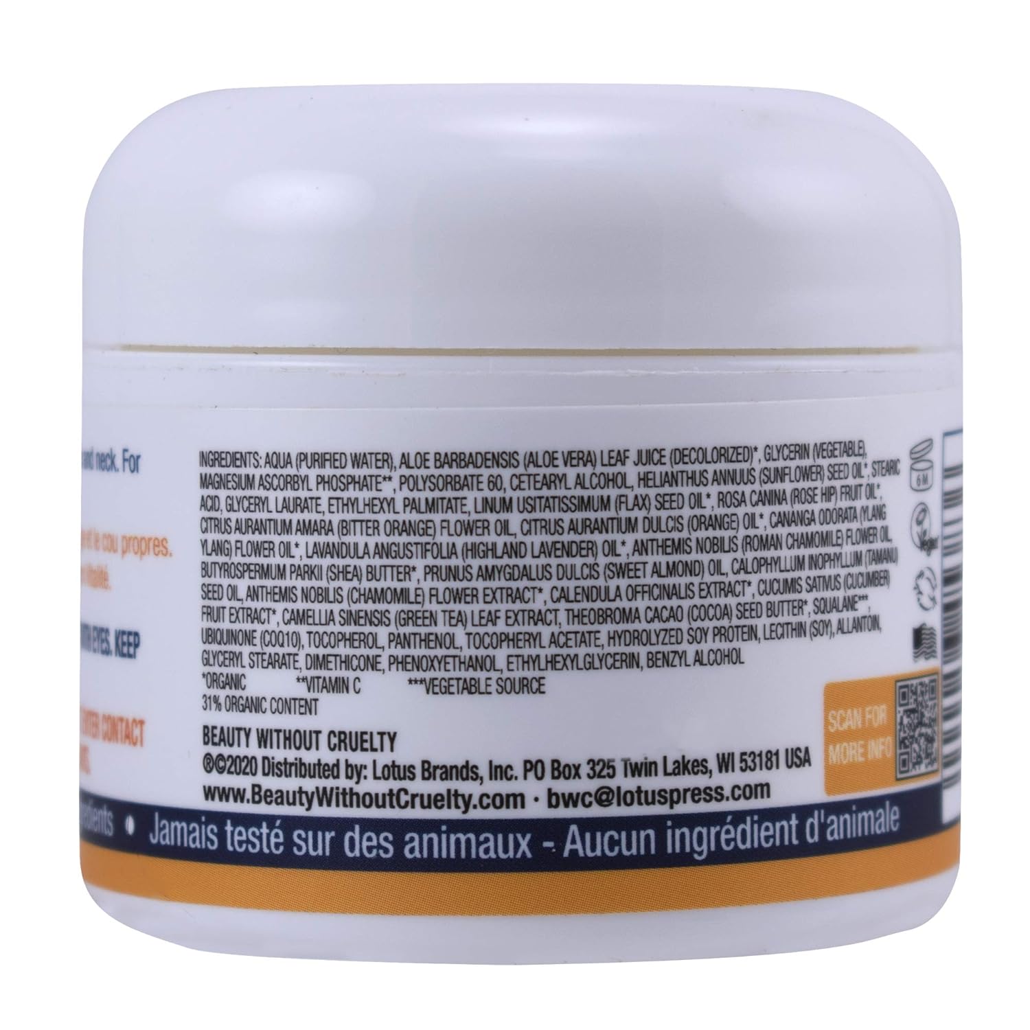 Beauty without Cruelty Renewal Moisturizer Vitamin C with co