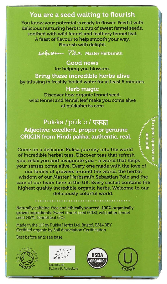 Pukka Organic Herbal Tea Three Fennel 20 Tea Bags