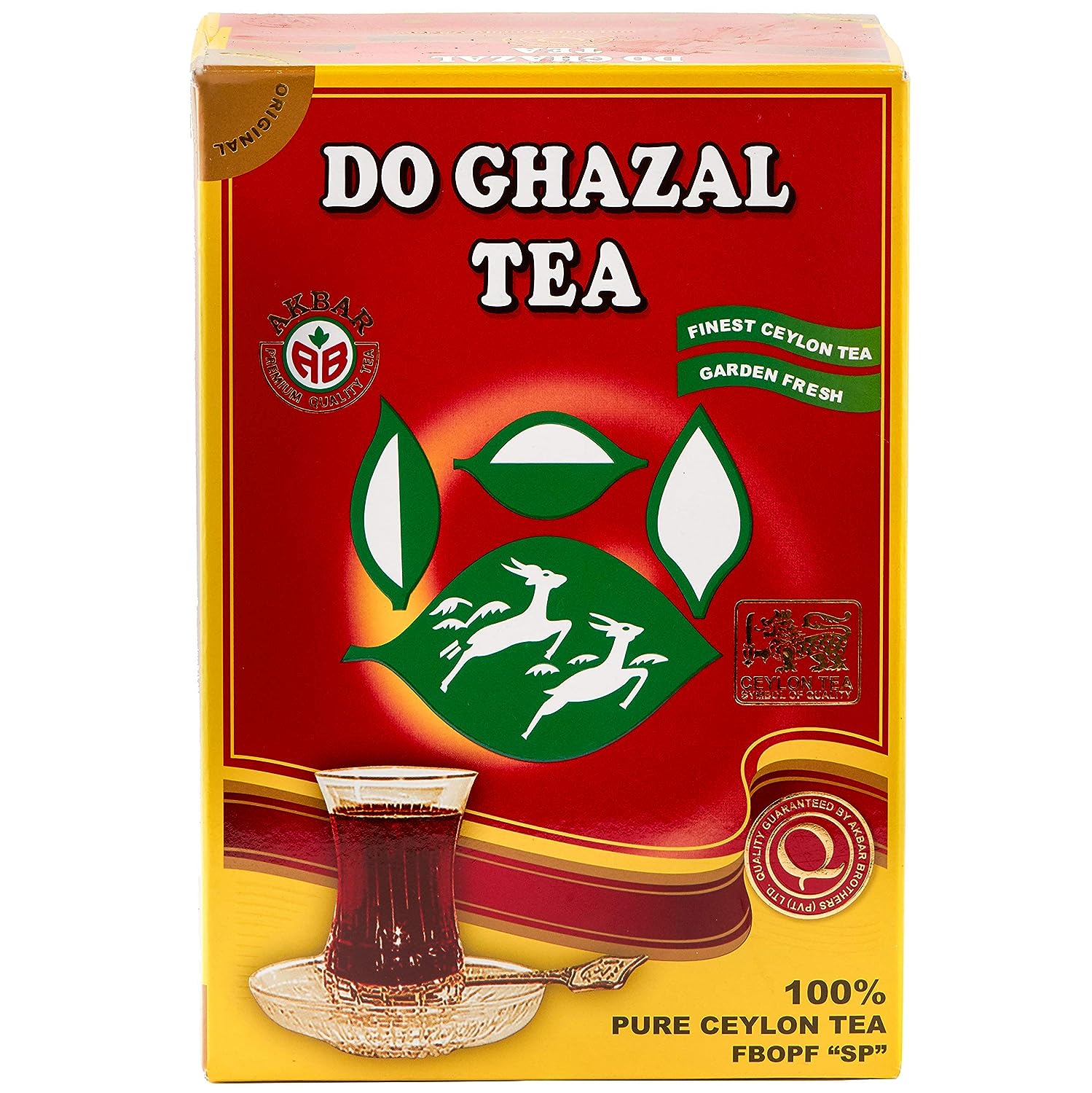 Do Ghazal Pure Ceylon Tea (454g) Black Loose Tea Leaves Finest (FBOPF) Tea Grade Rich Flavor and Aroma in BPA-Free Box