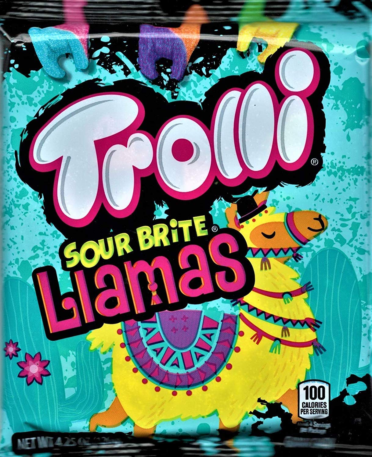 Trolli Sour Brite Llamas Gummi Candy, 4.25 Ounce (4 Bags)