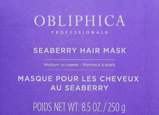 Obliphica Professional Seaberry Hair Masks for Curly Scalp Treatment Deep Conditioner for Dry Damaged and Growth 8.5