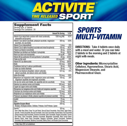 MHP Activite Sport Multi Vitamin, 25 Vitamins and Minerals, Nitric Oxi