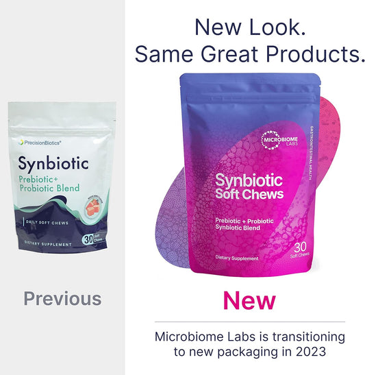 Microbiome Labs Synbiotic Chews - Prebiotics And Probiotics For Gut He6.38 Ounces