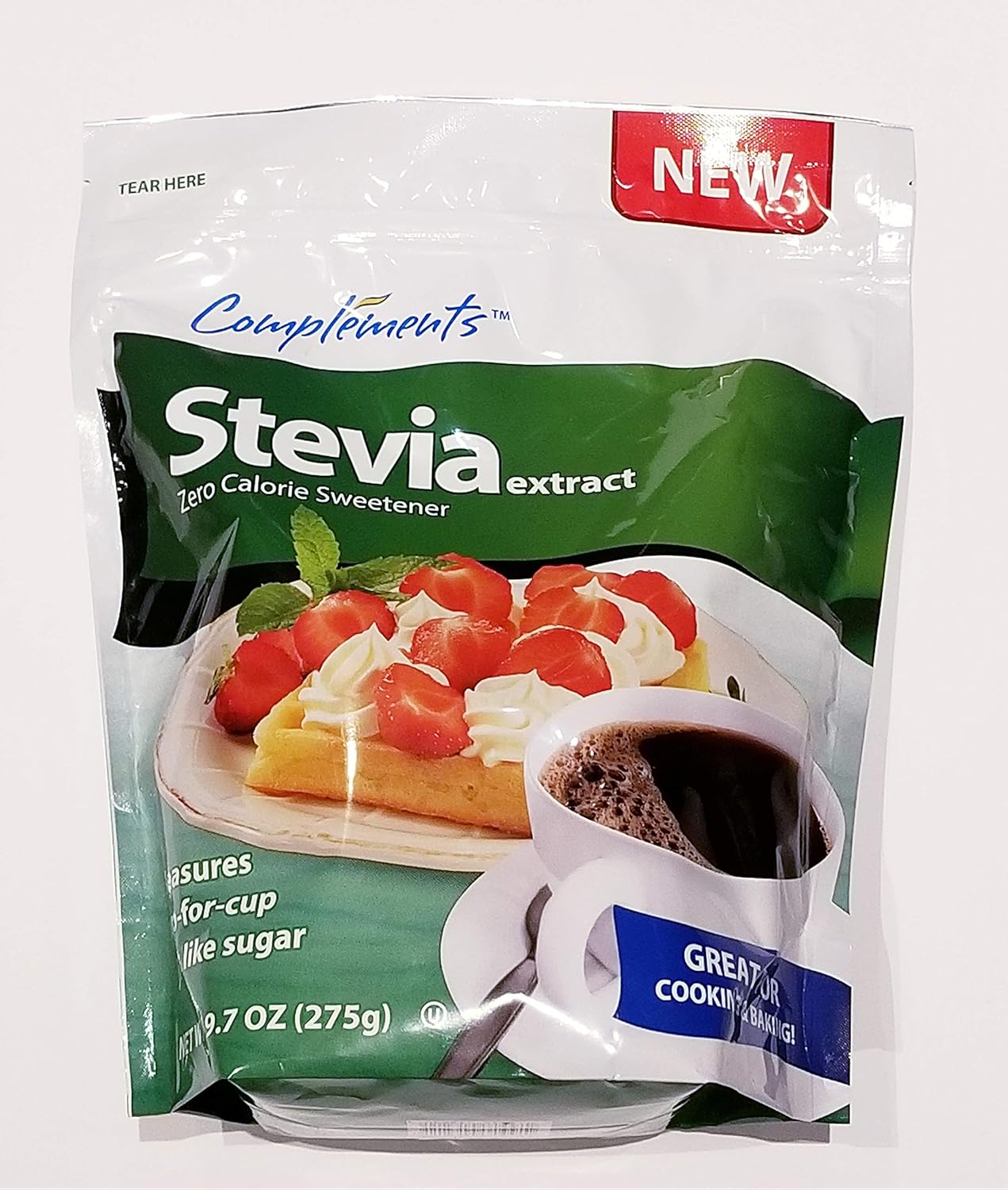 Stevia Extract by Compliments Zero Calorie Sweetener 9.7 oz Sugar Substitute