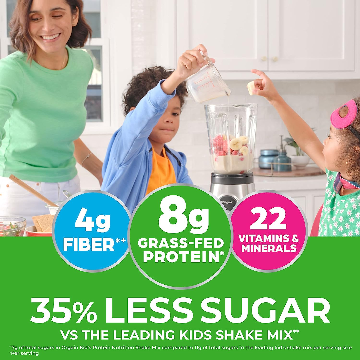Orgain Kids Protein Powder Shake Mix, Vanilla Bean Ice Cream - 8g Dair