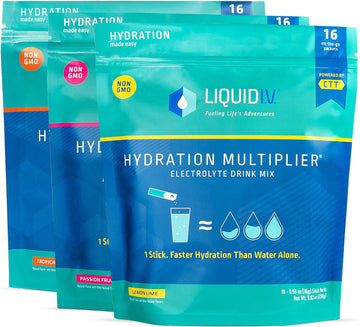 Liquid I.V. Hydration Multiplier - Lemon Lime, Passion Fruit, & Tropic