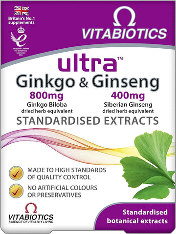 Ultra Ginkgo and Ginseng Tablets - Pack of 60