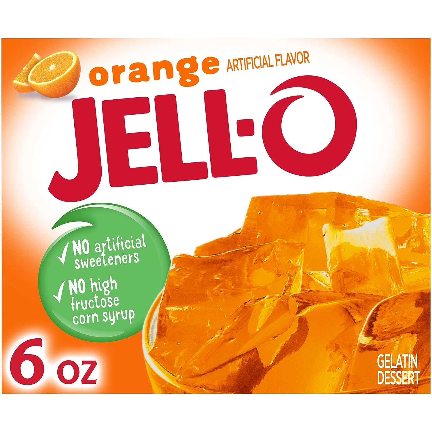 Jello Orange Gelatin 6oz Box