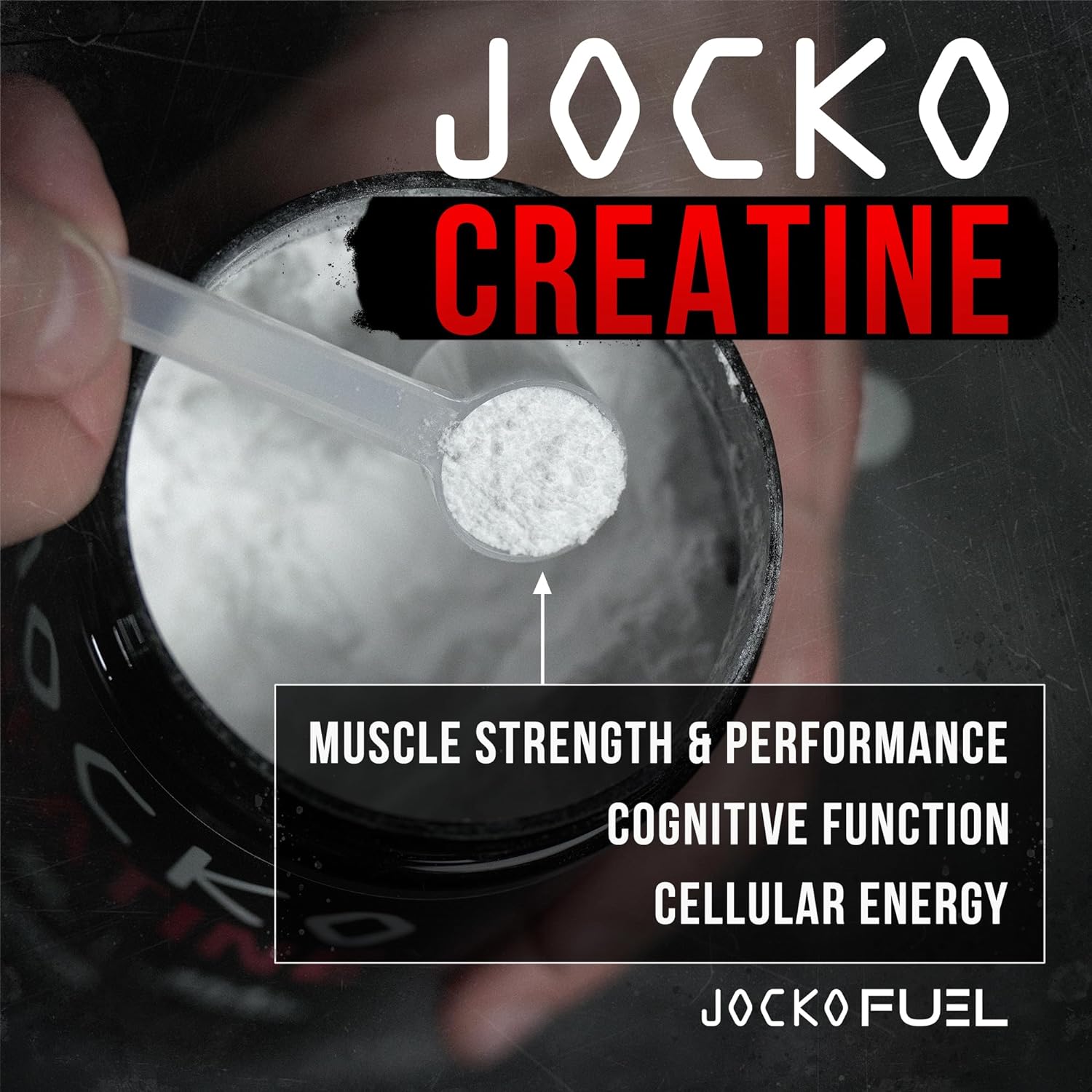 Jocko Fuel Creatine Monohydrate Powder - Creatine for Men & Women, Sup