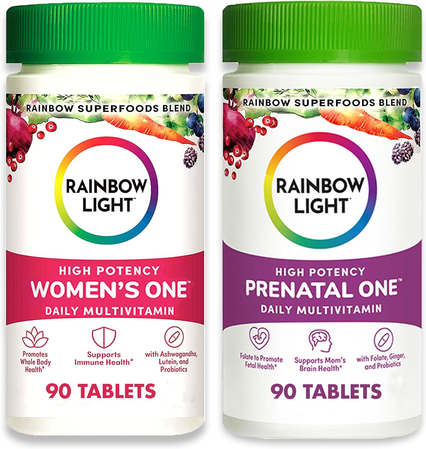 Rainbow Light Prenatal & Multivitamin for Women, Bundle, Vitamin C, D