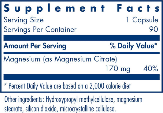 Allergy Research Group Magnesium Citrate Dietary Supplement - Bone & S