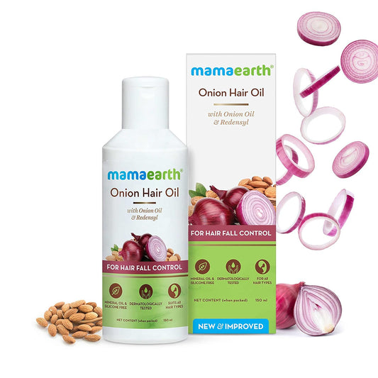 MAMAEARTH Onion Oil for Hair Growth & Hair Fall Control with Redensyl 150ml