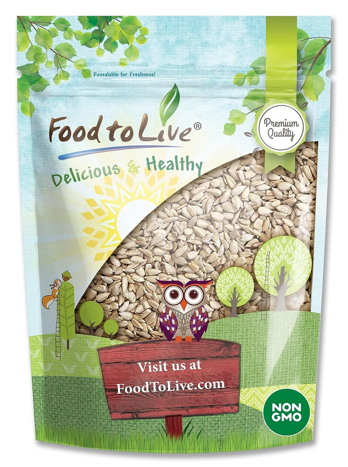 Sunflower Seeds - Kernels, No Shell, Kosher, Raw, Vegan, Sirtfood, Bulk