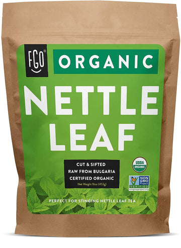 FGO Organic Nettle Leaf Loose Tea, Resealable Kraft Bag , (Pack of 1)
