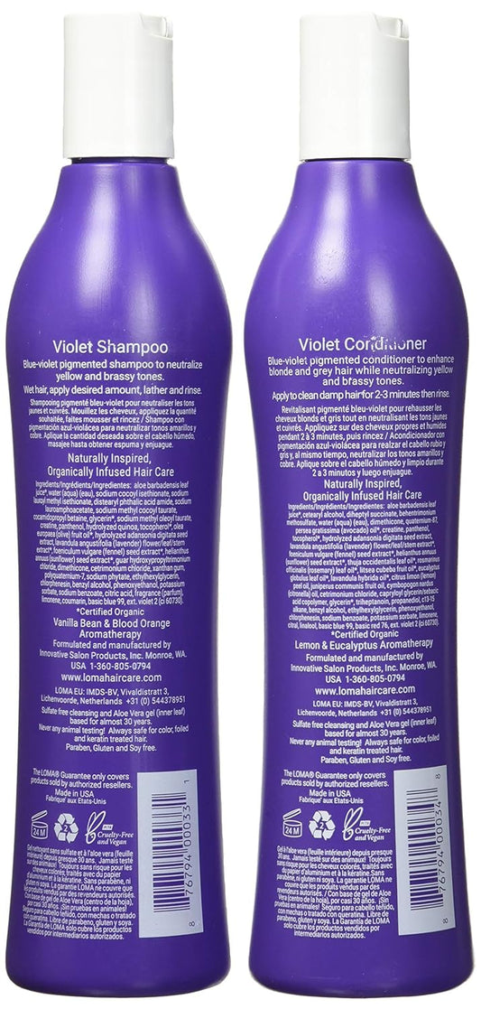 Loma Hair Care Violet Shampoo Violet Conditioner Duo, 12   , 2 Count (Pack of 1)