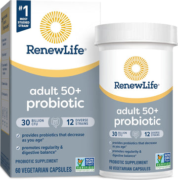 Renew Life Probiotic Adult 50 Plus Probiotic Capsules, Daily Supplemen2.88 Ounces